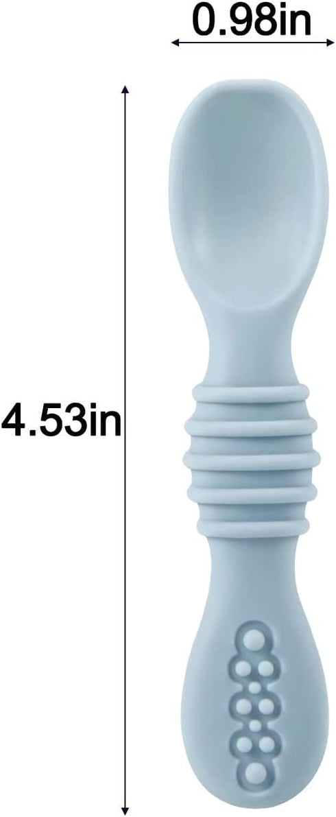 PandaEar 7 Pack Baby Led Weaning Spoons| Silicone Baby Spoons Self Feeding Utensils, Toddler Infant Feeding Spoon First Stage...