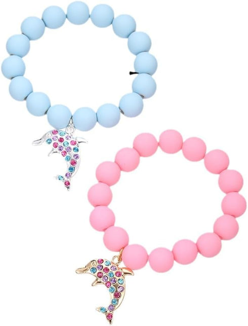 Colorful Enamel Dinosaur Charm Acrylic Beaded Strand Bracelet Set Round Beads for Women Cute Friendship Best Friend Preppy Y2k Party Jewelry...