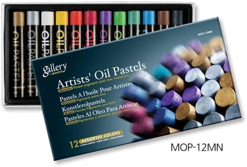 Mungyo Gallery Oil Pastels Cardboard Box Set of 12 Standard - Metallic Colors...