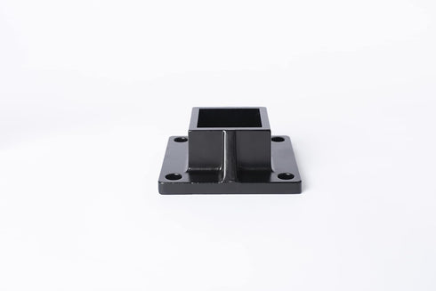 Floor Mount Post Plange for 2" Square Fence Post and Deck Railing, Heavy Duty, Aluminum,Black...
