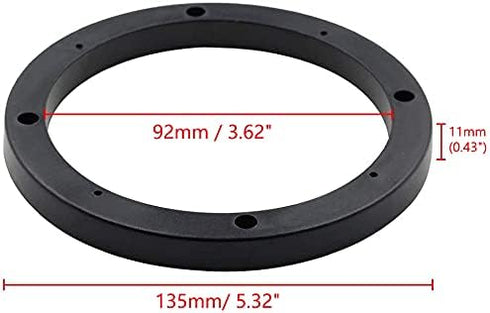 2Pcs Auto Car Truck 4" Dia Universal Black Plastic Speaker Spacer Adaptor Ring Mounting Bracket...