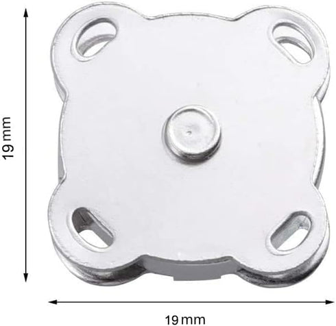 WAFJMAF 10 Sets Sew in Magnetic Plum Blossom Bag Button, Snaps, Clasps, Great for Purses Bags Clothes (19mm, Silver)...