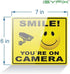 iSYFIX Smile You're On Camera Stickers for Home - 4 Pack 7x6 Inch - Decals for Inside the Window or Glass, UV, Weather, Scratch, Fade Resistance, ...