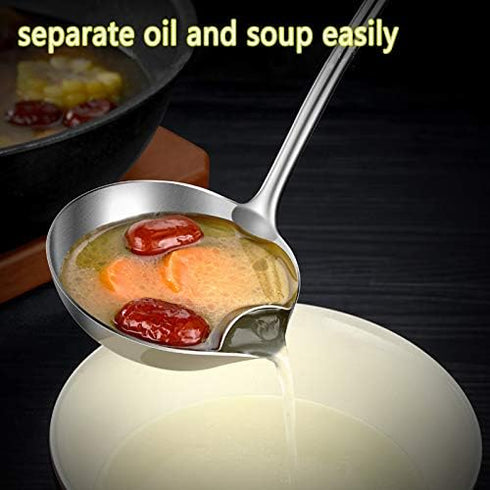 Filtering Soup Oil 304 Stainless Steel Spoon Cooking Fat Separator Skimmer Durable Spoon Cooking Filter Durable Soup Strainer…...