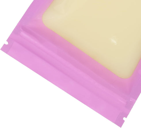 100 Pack Mylar Bags - 4 x 6 Inch Resealable Smell Proof Bags Foil Pouch Flat Bag with Front Window Pink...