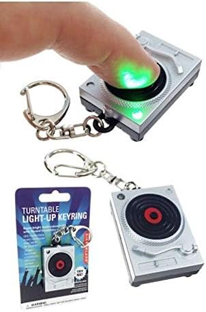 Kikkerland KRL45 Turntable Light-Up LED Keychain...