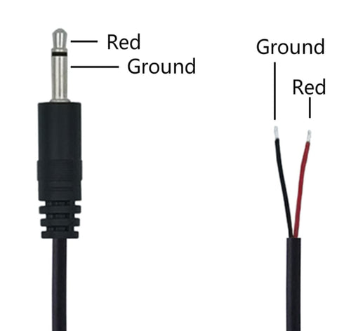 3.5mm Male Plug Jack Connector Replacement Repair, 3.5mm 1/8" TS 2 Pole to Bare Wire Audio Cable...