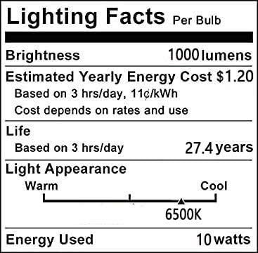 Lxcom Lighting Dimmable E11 LED Corn Bulb 10W Mini Ceramic Candelabra Bulbs (6 Pack)- 102 LEDs 2835 SMD 100W Equivalent Daylight White 6500K T3/T4...