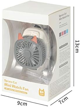 Upgrade version USB Rechargeable Fan With Comfortable Wrist Strap Portable Mini Fan Watch Built in colorful LED change light - Gray...