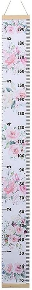 Baby Growth Chart Ruler Kids Roll-up Height Chart Wall Hanging Measurement Chart Wall Decor with Wood Frame for Kids Nursery Room Canvas Removable...