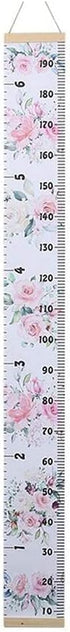 Baby Growth Chart Ruler Kids Roll-up Height Chart Wall Hanging Measurement Chart Wall Decor with Wood Frame for Kids Nursery Room Canvas Removable...
