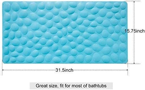 Non-Slip Bathtub Mat OTHWAY Soft Rubber Bathroom Bathmat with Strong Suction Cups (Blue)...