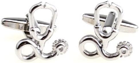 Stethoscope MD Doctor Pair of Cufflinks in a Presentation Gift Box & Polishing Cloth...