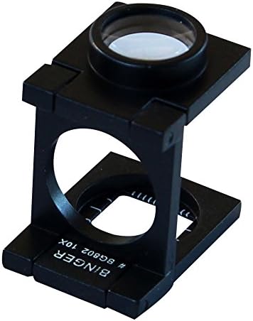 Binger 10x Compact Metal Folding Magnifier Optical Glass Linen Tester Promotion Folding Loup...