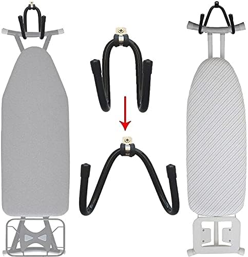 Pmsanzay Ironing Board Hanger Wall Mount Ironing Board Holder Organizer Wall Rack Iron Board Caddy, Adjustable Rack Great for Laundry Rooms Storag...