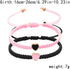 Set of 2 Colorful Heart Beaded Matching Bracelets for Couples and Friendships Pinky Promise Heart Braided Leather Rope Bangle Wrist Adjustable Bra...