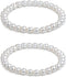 Elastic Pearl Bracelet Wedding Accessories Bridesmaid Bracelet Faux Pearl Bracelet Bridal Party Prom Beaded Bracelet (2PCS)...