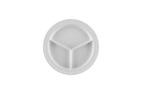 G.E.T. ?CP-530-W-EC Heavy-Duty 3 Compartment Plastic Divided Compartment Plates, Deep Sided, 9", White (Set of 4)...