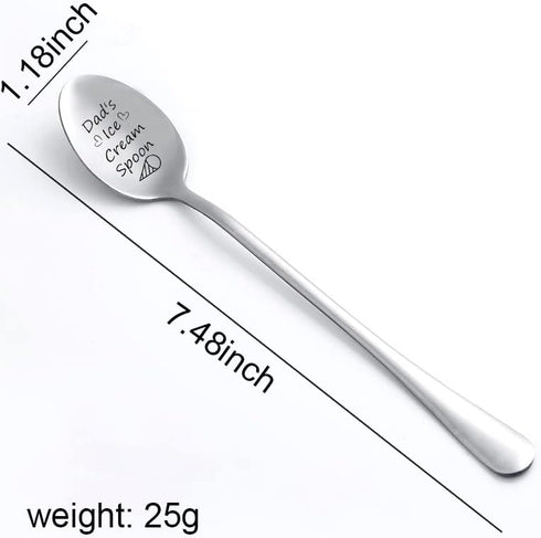 Dad Ice Cream Spoon Birthday Fathers Fay Gifts from Daughter Son Dad Gifts for Mens Retirement Gifts Bonus Dad Father in Law Christmas Gifts Ideas...