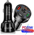 Multipurpose 4 Port USB Fast Charging Cigarette Light Car Charger 2USB/PD20W/ QC 3.0 LED Display Compatible with Android/iOS Iphone series, Galaxy...