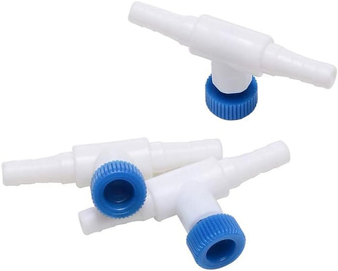 ALEGI Aquarium Control Valves for Aquarium Air Pump Single Way Plastic Air Flow Control Regulator for 3/16" ID Tubing 12 Pack (White & Blue)...