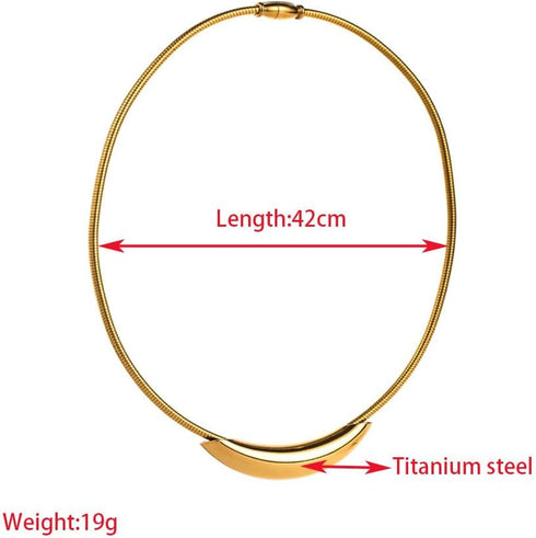 Dtja Chunky Choker Chain Necklace for Women Titanium Steel 18K Gold Plated Thick Round Snake Chain Necklaces Fashion Chic Minimalist Jewelry Gift ...