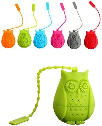 Tvoip 3Pcs Food Grade Silicone Tea Infuser Filter Creative Cartoon Owl Tea Strainer Container Reusable Tea Bags Teapots Accessories...