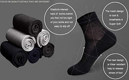 October Elf Men's Crew Ankle Thin Cotton Dress Socks - Short Athletic Socks...