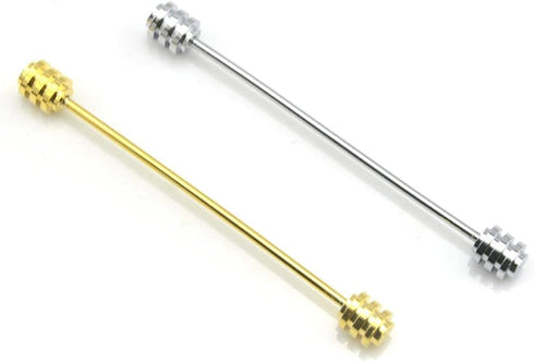 2 Pieces Collar Pin Collar Bar Collar Bar Pin Shirt Collar Bar Tie Pins Necktie Pins Clip Clasp Lapel Stick Brooch Screw Design Shirt Collar Bar f...