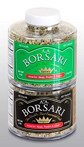 Borsari Seasoned Salt Combo - Multi-Use All Purpose Savory and Original Seasonings - Gourmet Sea Salt Blends With Herbs and Spices - Gluten Free -...