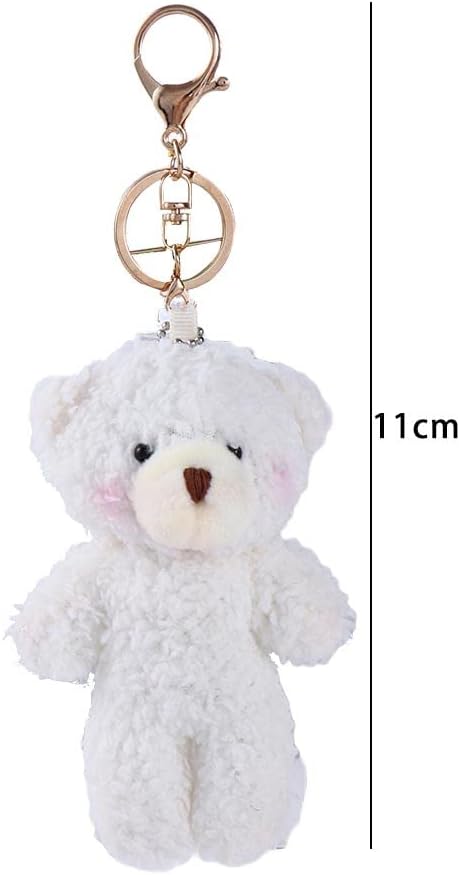 3/4 Pcs Plush Bears Keychain Plush Figures Stuffed Animals Keyring Pendant Key Holder Plush Keychain Bag Accessories...