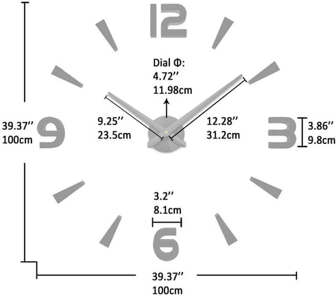 VANGOLD Wall Clock Oversized Wall Clocks for Living Room Decor, Decorative Wall Clocks Battery Operated (Black Home Decoration)...