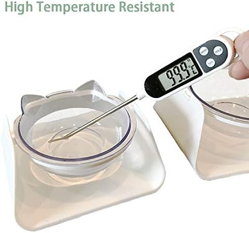 Adjustable Transparent Tilted Bowl Feeder with Raised Stand for Cat Pet(White)...