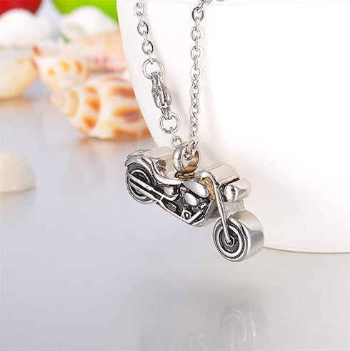 Urn Necklaces for Ashes for Men, Cremation Jewelry for Ashes, Ash Necklace for Human Ashes Necklace Stainless Steel Motorcycle Jewelry Ashes Keeps...