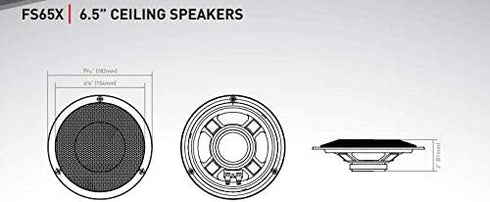 Furrion 6.5" 30-Watt Indoor Wall-Mount/Ceilling Speaker for RV, Camper or Trailer with Flush Mount Design (White) - FS65W......