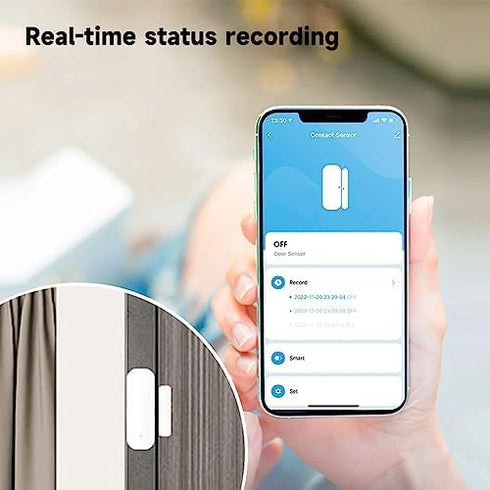 WiFi Door Sensor That Alert Your Phone WiFi Window Sensor Tuya Door Opener Detector Wireless Smart Door Sensor Alarm for Home Security&Automation ...