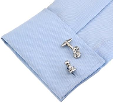 Chess Pawn Knight Pair Cufflinks in a Presentation Gift Box & Polishing Cloth...