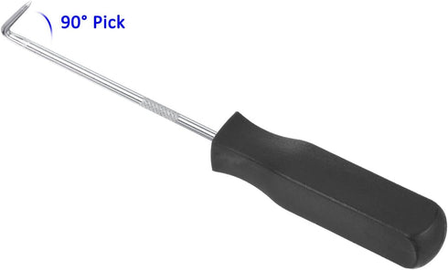 O-Ring 90 Degree Pick - Oil Seal Gasket Precision Screwdriver Puller Remover, Sturdy Durable, Apply to Engine Blocks Cylinder Heads (142mm, Black)...