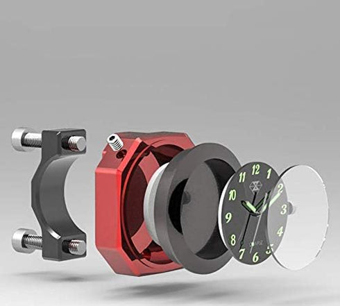 Waterproof 7/8"- 1 1/8" Handlebar Luminous Dial Motorcycle Clock for Dirt Bike Motocross Yamaha Kawasaki Honda Suzuki Harley Davidson (Silver)...