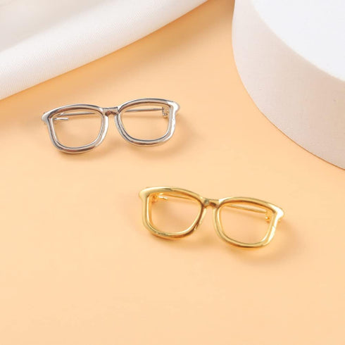 LUOZZY 6pcs Alloy Eyeglasses Shaped Brooches Frame Round Glasses Style Brooches Eyewear Lapel Pin for Women Dress Suit Shirt Collar Jewelry Access...