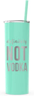 The Crafty Engineer Definitely Not Vodka Tumbler with Lid and Straw, Funny Reusable Water Cup (Mint-20oz)...