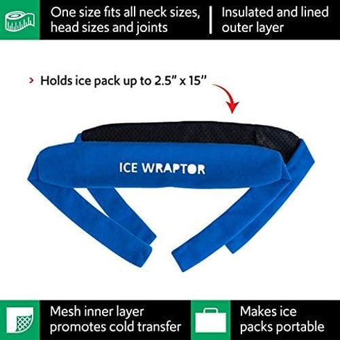 Ice Wraptor Bandana + Insert: Just Add Water. Keep Neck, Head, and Joints Cool. Portable Ice Therapy for Pain Relief.Adjustable Fit, Lightweight C...