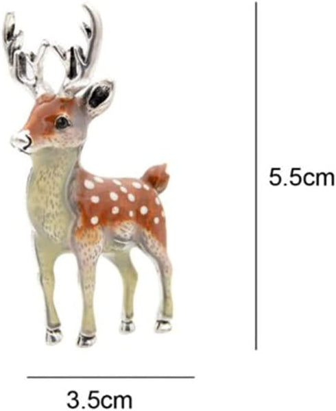 Deer Brooch Pin Retro Animal Brooch Pin Clothing Hat Dress Accessories for Girl Woman Cute Beautiful Animal Pin Winter Jewelry Coat Accessories Bi...