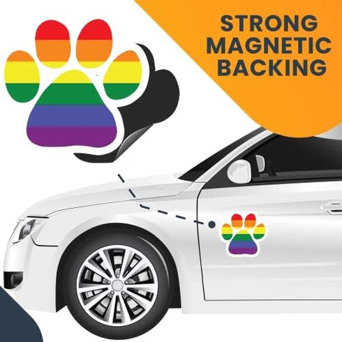 Magnet Me Up Blank LGBTQ Gay Pride Pawprint Magnet Decal, 5 Inch, Heavy Duty Automotive Magnet for Car Truck SUV, Refrigerator, Mailboxes, Various...