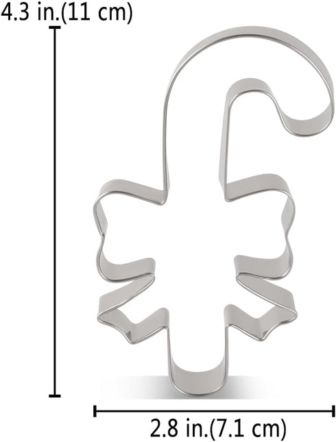 LILIAO Christmas Candy Cane with Bow/Ribbon Cookie Cutter - 2.8 x 4.3 inches - Stainless Steel...
