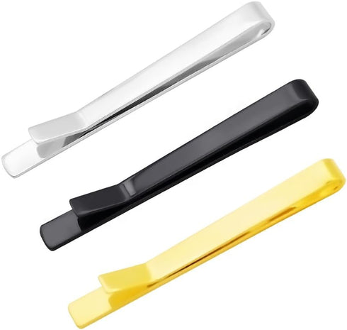 3PCS Classic Tie clip/Simple Business Men Tie Clip Set Gold Silver Black Tie Pins Hundreds of Tie bar Set,Wedding Tie clip...