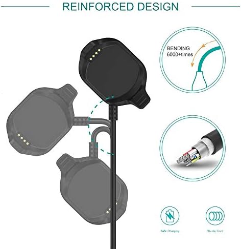 FitTurn Charger Compatible with Garmin Approach S5/S6 Charger Replacement (3.3ft) USB Adapter Charge Cord Charging Cable Wire Clip Dock Accessorie...