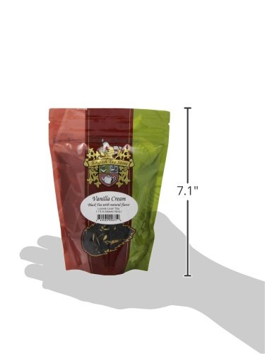 English Tea Store - Vanilla Cream Black Tea | Naturally Flavored Loose Leaf Blend | Ceylon Tea with Floral Petals | High Antioxidants | Kosher & V...