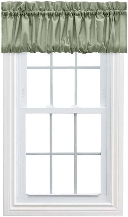 Ellis Curtain Stacey Sheer Balloon Valance, 60" x 15", Sage...