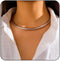 Vintage Gold/Silver Choker Necklace for Women,Dainty Simple Bolt Fishbone Necklaces 14K Gold Plated Snake Chain Necklace...